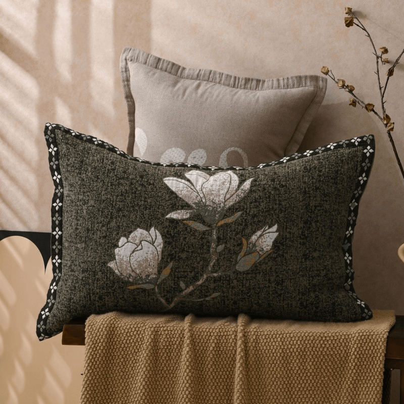 Pure Cotton Jacquard Magnolia Pillowcases (2PCS) - Green - 80cm x 54cm - image 0