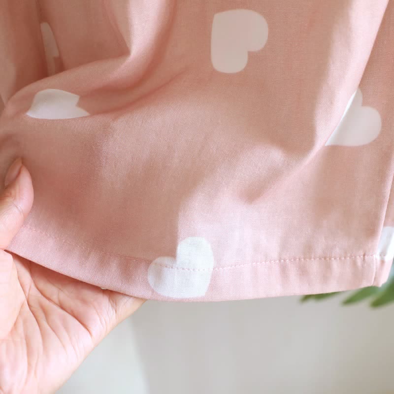 Cotton Double Gauze Heart Cami Pajamas - image 11
