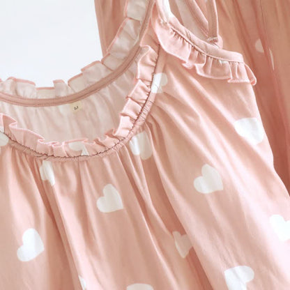Cotton Double Gauze Heart Cami Pajamas - image 7