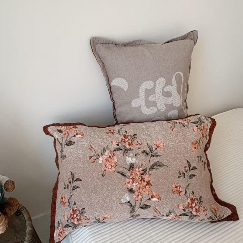 Ownkoti  Pure Cotton Romantic Floral Pillowcases (2PCS)  - Pink&Brown - 80cm x 54cm - image 0
