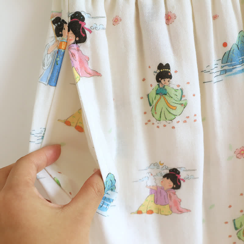 Vintage Oriental Princess Inspired Cotton Pajamas(3PCS) - image 11