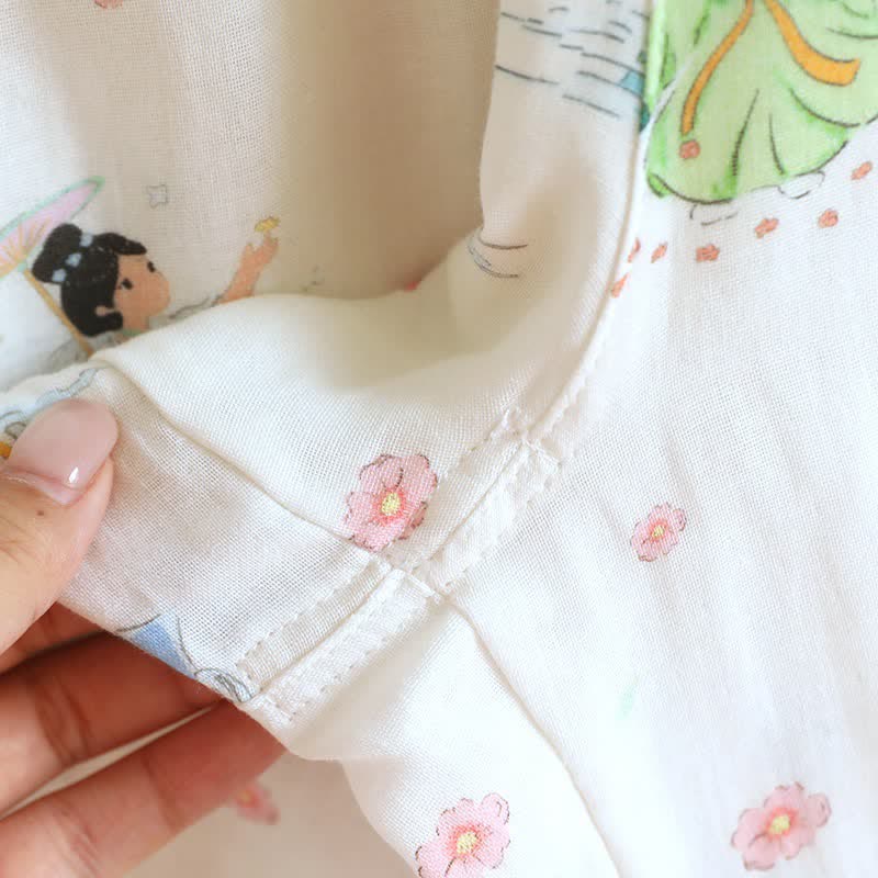 Vintage Oriental Princess Inspired Cotton Pajamas(3PCS) - image 12