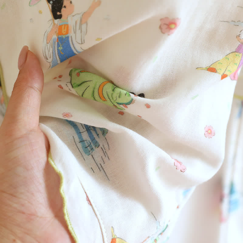 Vintage Oriental Princess Inspired Cotton Pajamas(3PCS) - image 13