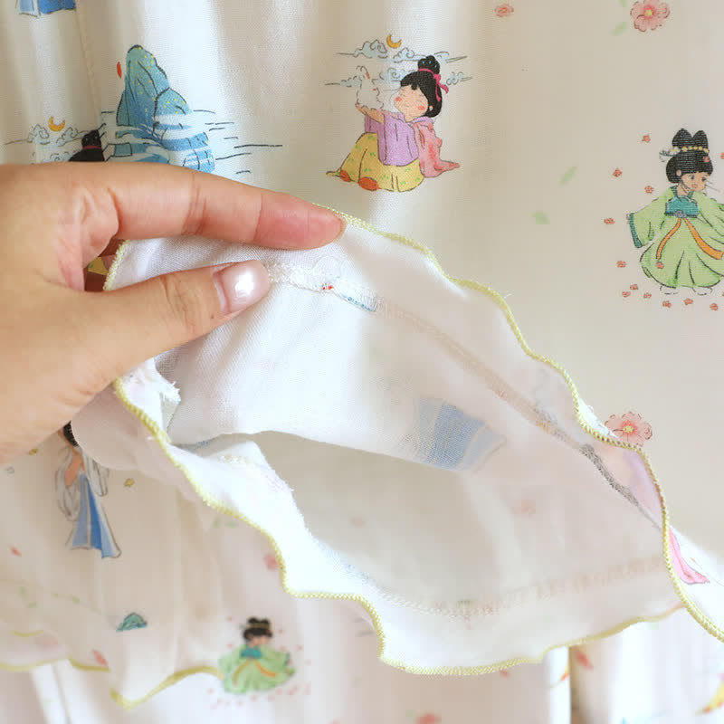 Vintage Oriental Princess Inspired Cotton Pajamas(3PCS) - image 8