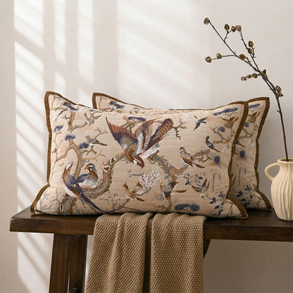 Birds of Paradise Jacquard Pillowcases (2PCS) - Brown&Blue - 80cm x 54cm - image 0