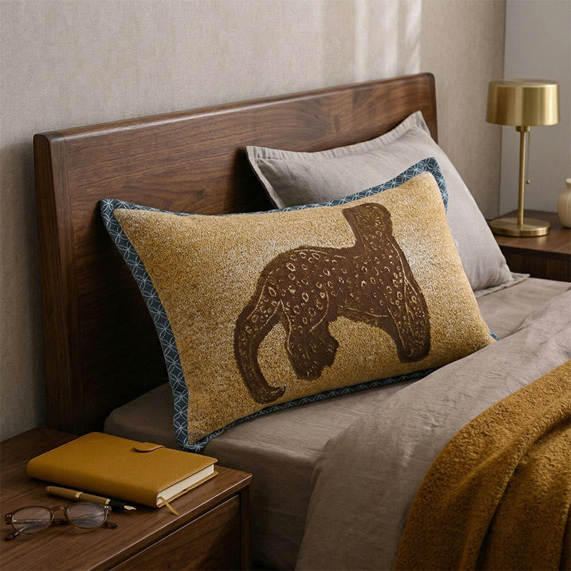 Bohemian Jacquard Leopard  Pillowcases (2PCS) - Brown&Yellow - 80cm x 54cm - image 0