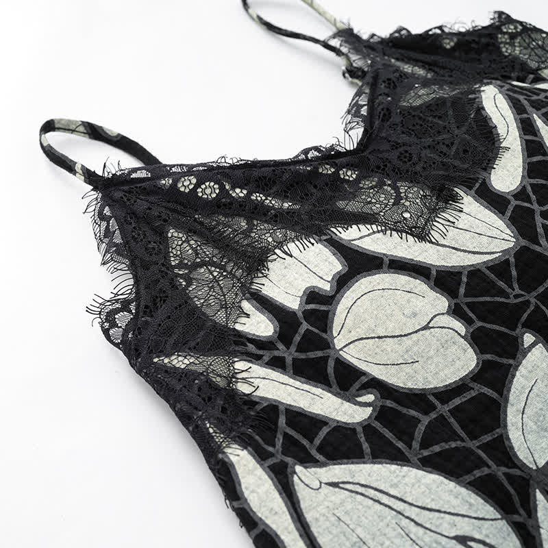 Abstract Floral Cotton Cami & Shorts Pajamas - image 6
