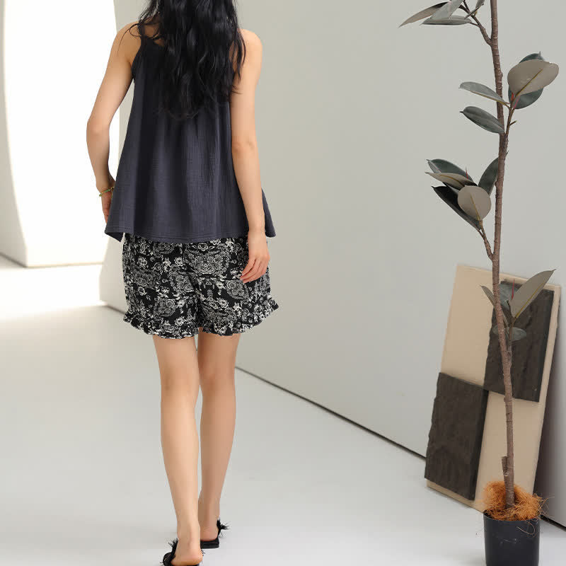 Cami & Vintage Pattern Shorts Pajama Set - image 7