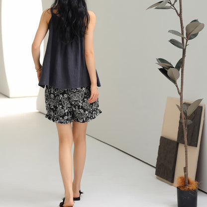 Cami & Vintage Pattern Shorts Pajama Set - image 7