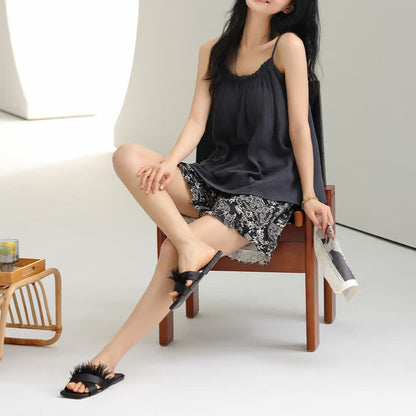 Cami & Vintage Pattern Shorts Pajama Set - image 2