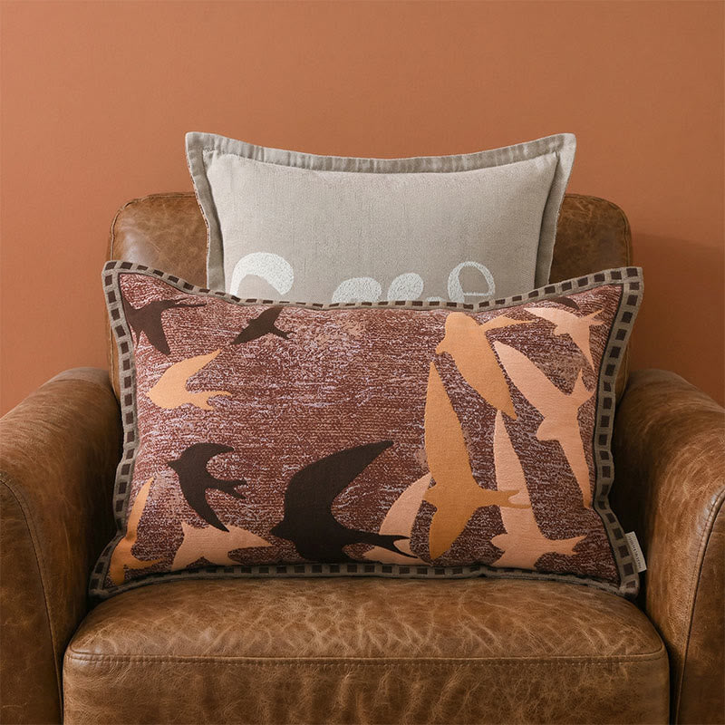 Birds Jacquard Vintage Button Pillowcases (2PCS) - image 1