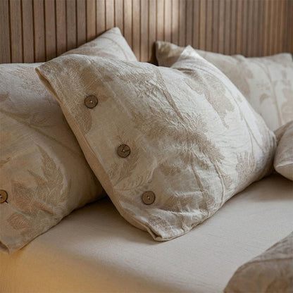 Vintage Floral Cotton Linen Pillowcases (2PCS) - Light Brown - 48cm x 74cm - image 0