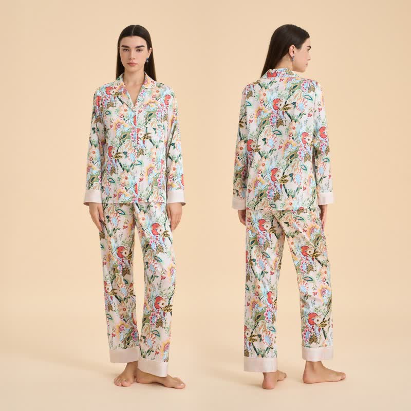 Tropical Style Floral Pajama Set - image 1