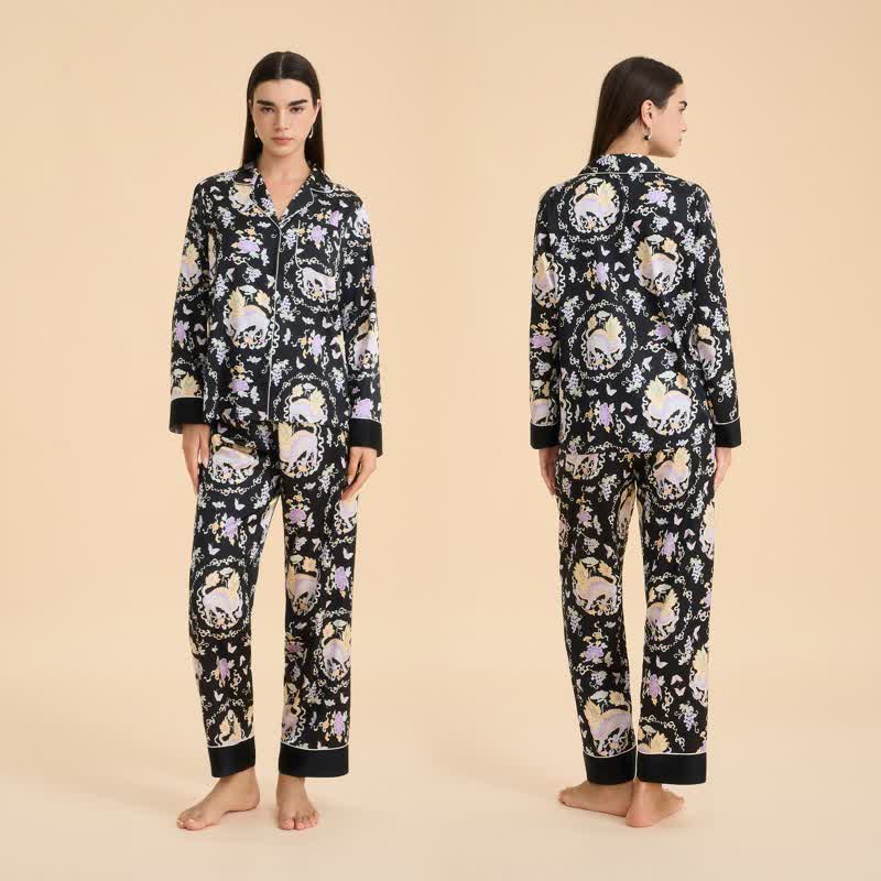 Oriental Mythical Qilin Print Pajama Set - image 1