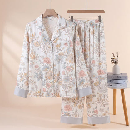 Fresh Bloom Floral Pajama Set - Beige - XL - image 0