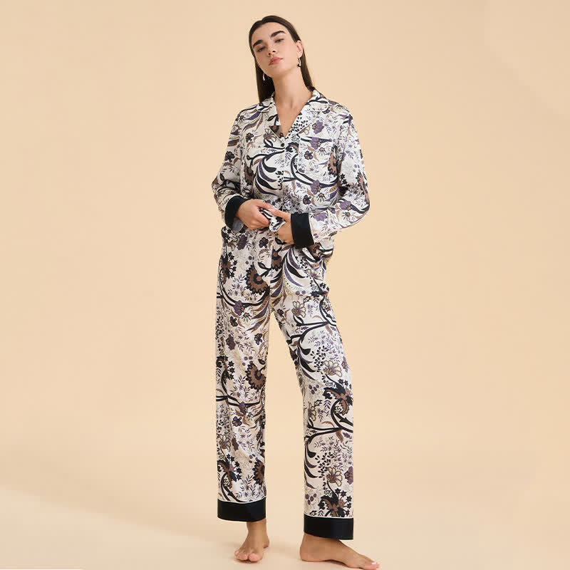 Vintage Vine & Floral Pajama Set - image 3