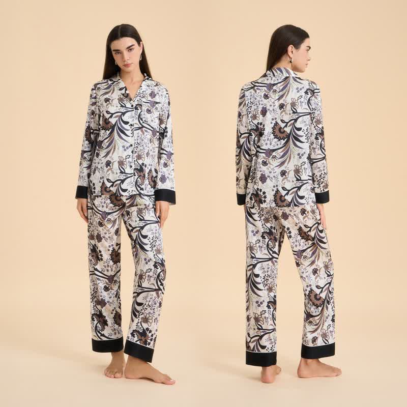 Vintage Vine & Floral Pajama Set - image 1