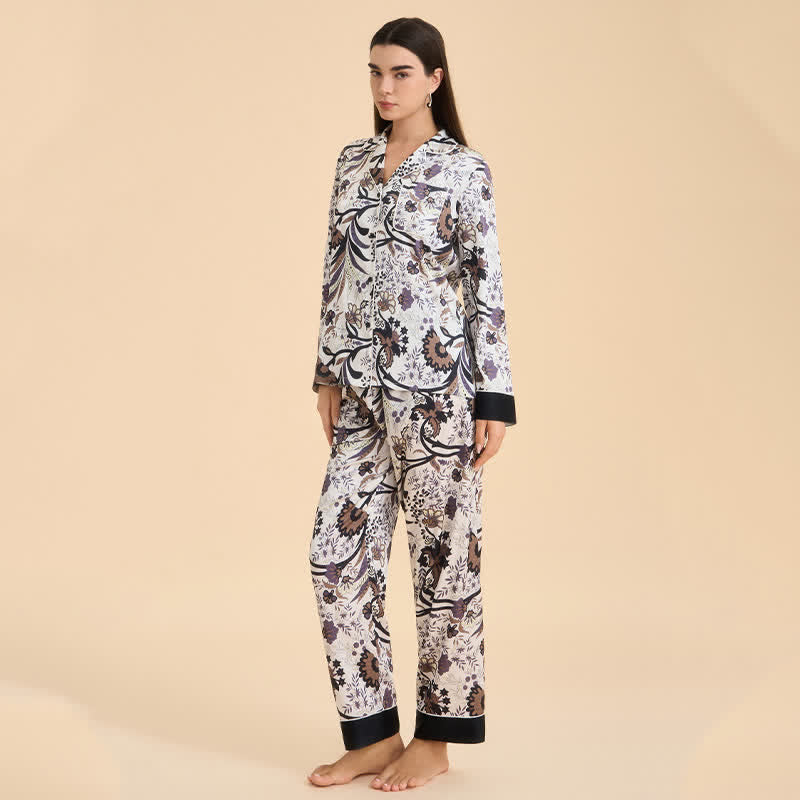 Vintage Vine & Floral Pajama Set - image 4