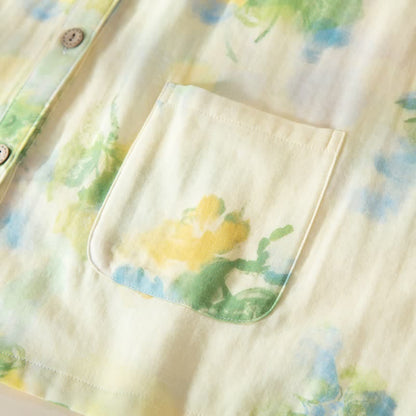 Floral Ruffled Cotton Gauze Pajama Set - image 8