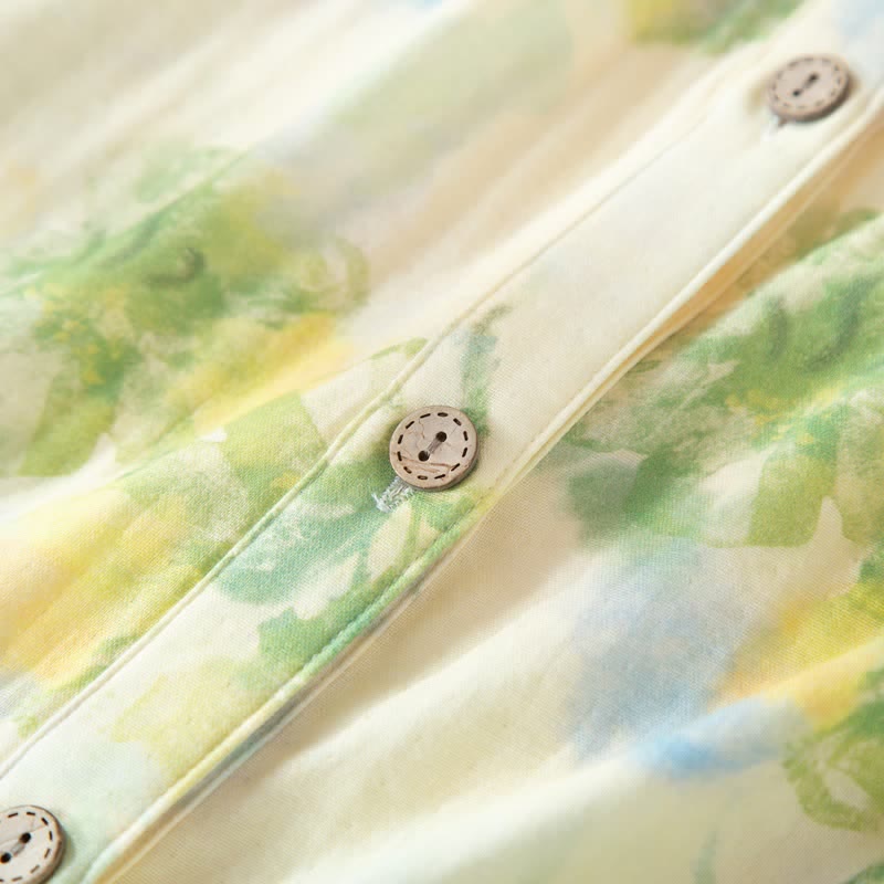 Floral Ruffled Cotton Gauze Pajama Set - image 7