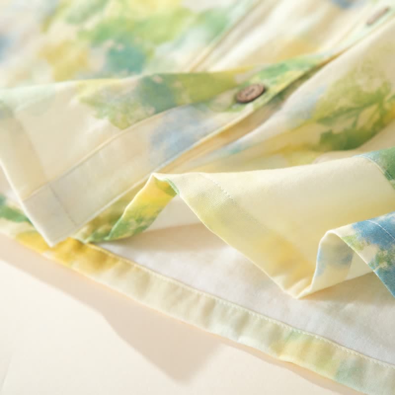 Floral Ruffled Cotton Gauze Pajama Set - image 9