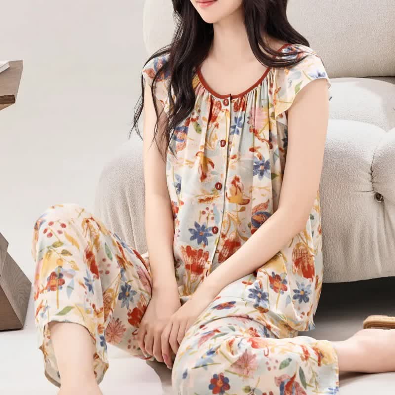 Rustic Style Floral Bloom Loungewear Set - image 3