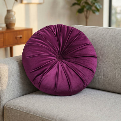 Vintage Floral Round Throw Pillow - Purple - 35cm x 35cm - image 2
