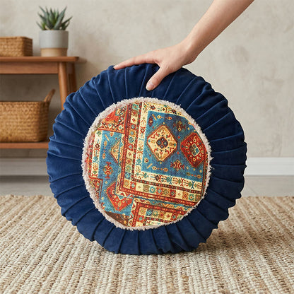 Vintage Wrinkle Fabric Throw Pillow - Blue - 45cm x 45cm - image 0