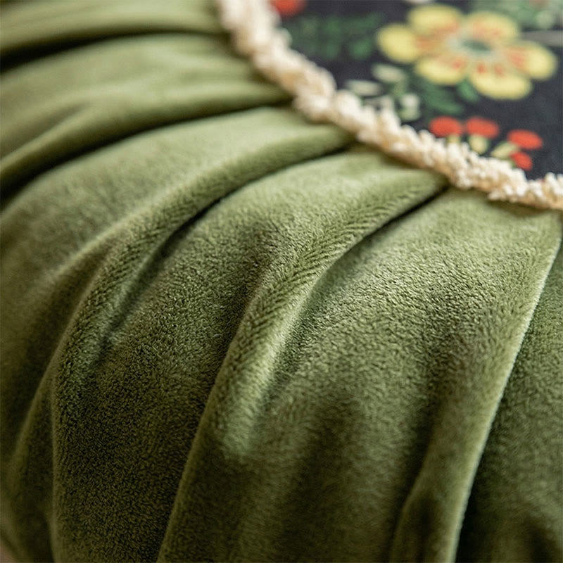 Vintage Chinese Floral Throw Pillow - image 2