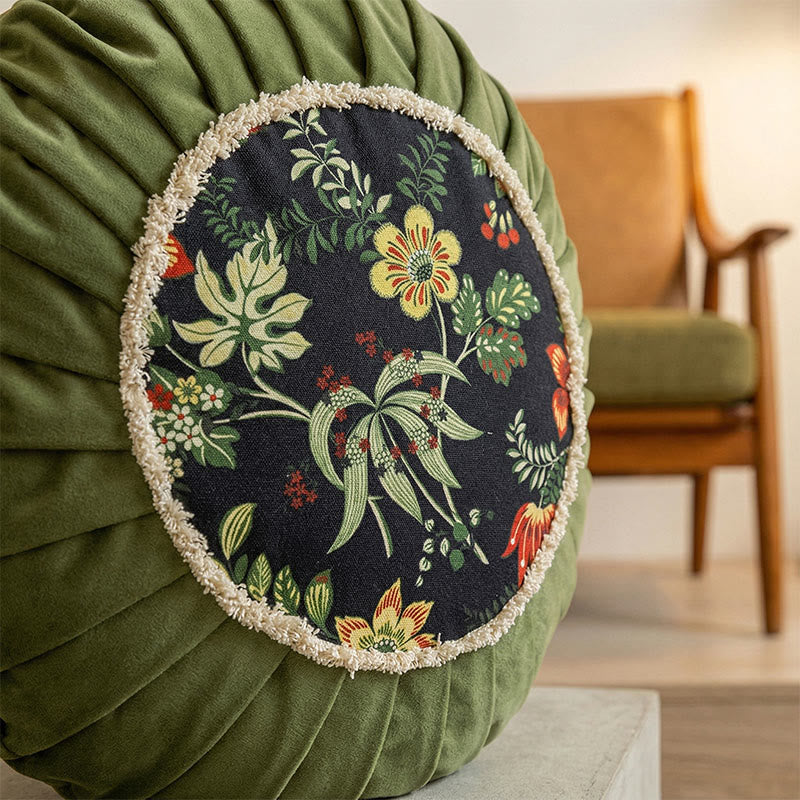 Vintage Chinese Floral Throw Pillow - image 1