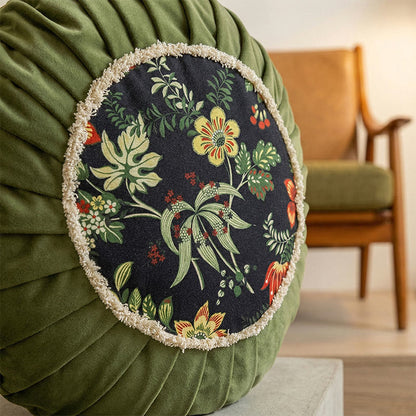 Vintage Chinese Floral Throw Pillow - image 1