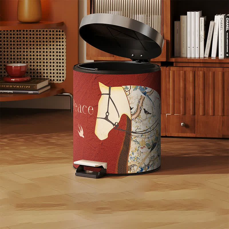 Lychee Texture Equestrian Leather Trash Can - image 10