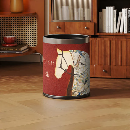 Lychee Texture Equestrian Leather Trash Can - image 7