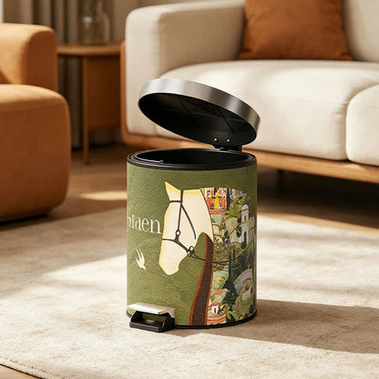 Lychee Texture Equestrian Leather Trash Can - image 4