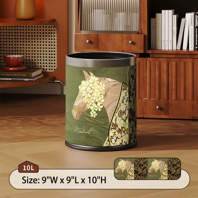 Magnificent Horse Lychee Texture Leather Bin - Standard - 9"W x 9"L x 10"H - image 2