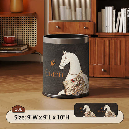 Classical Oriental Equestrian Trash Can - Black - Standard - 9"W x 9"L x 10"H - image 8