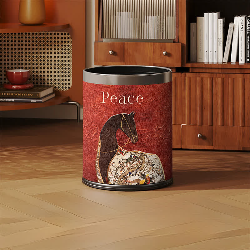 Classical Oriental Equestrian Trash Can - image 0
