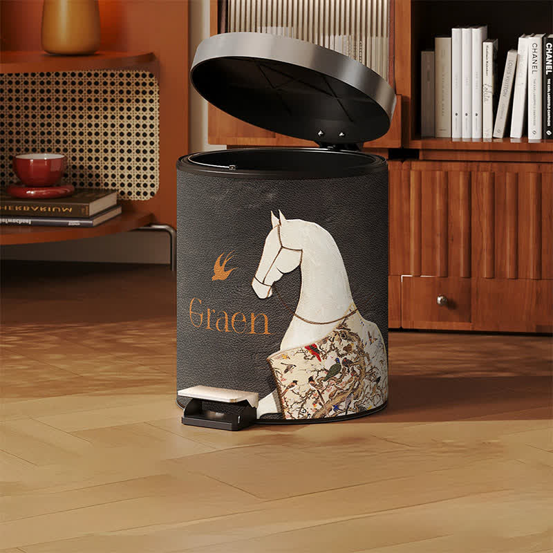 Classical Oriental Equestrian Trash Can - image 10