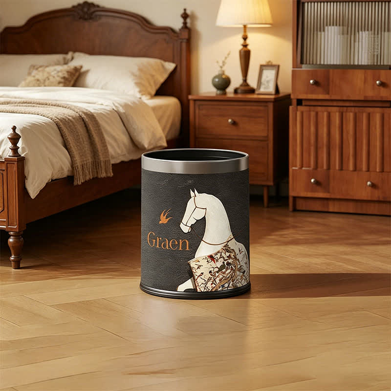 Classical Oriental Equestrian Trash Can - image 6