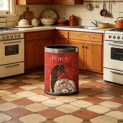 Classical Oriental Equestrian Trash Can - image 1