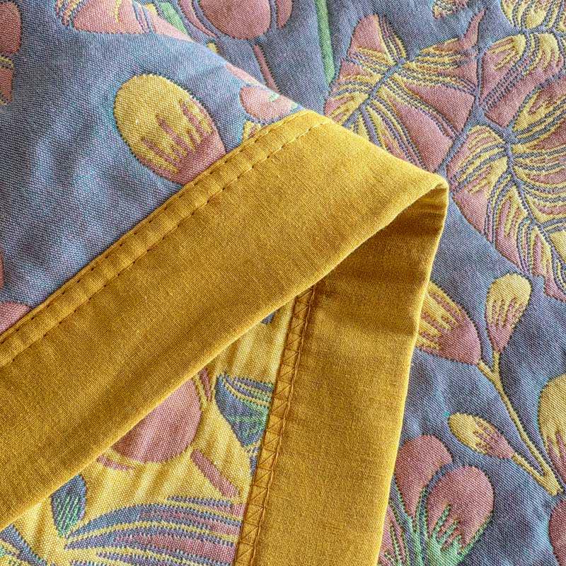 Tropical Floral & Leaf Cotton Gauze Quilt Blanket - image 14