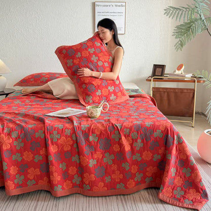 Four-leaf Clover Cotton Gauze Quilt Blanket - image 4