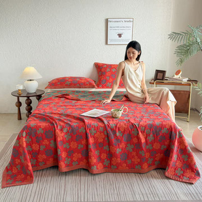 Four-leaf Clover Cotton Gauze Quilt Blanket - image 5