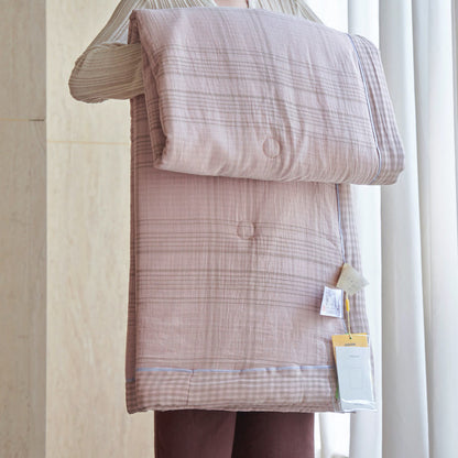 Ownkoti Gingham Pure Cotton Quilt Set - Pink - Quilts - King - image 13