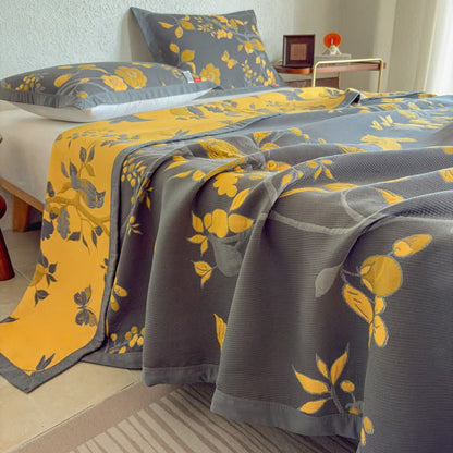 Branch & Bird Cotton Gauze Quilt Blanket - image 2