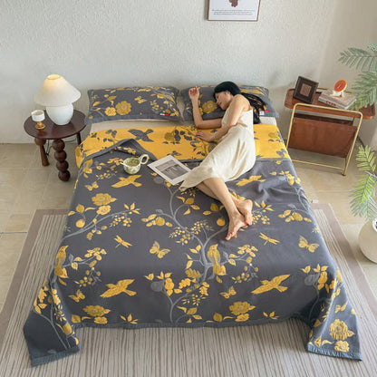 Branch & Bird Cotton Gauze Quilt Blanket - image 6