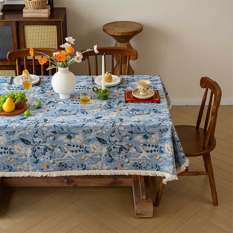 Serene Garden Oil Painting Jacquard Tablecloth - image 2
