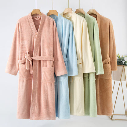 His & Hers Solid Color Absorbent Bath Robe - image 0