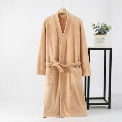 His & Hers Solid Color Absorbent Bath Robe - Brown - Men: L - image 5