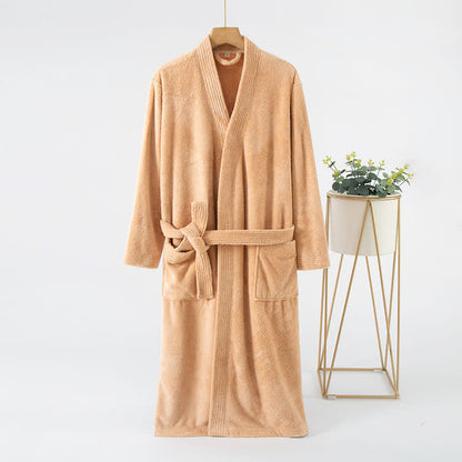 His & Hers Solid Color Absorbent Bath Robe - Brown - Women: L - image 4
